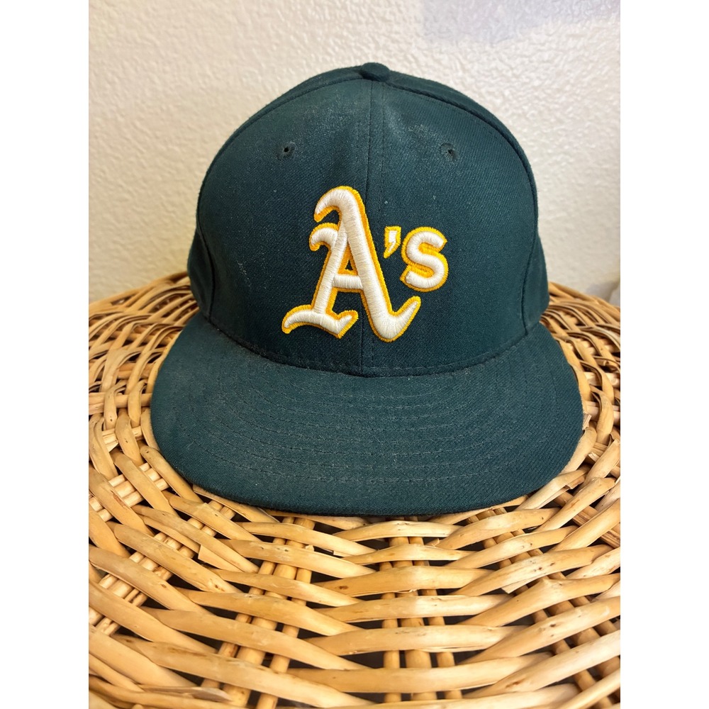 New Era 59Fifty Oakland Athletics Hat Mens 7 1/4 Green MLB Fitted On-Field Cap